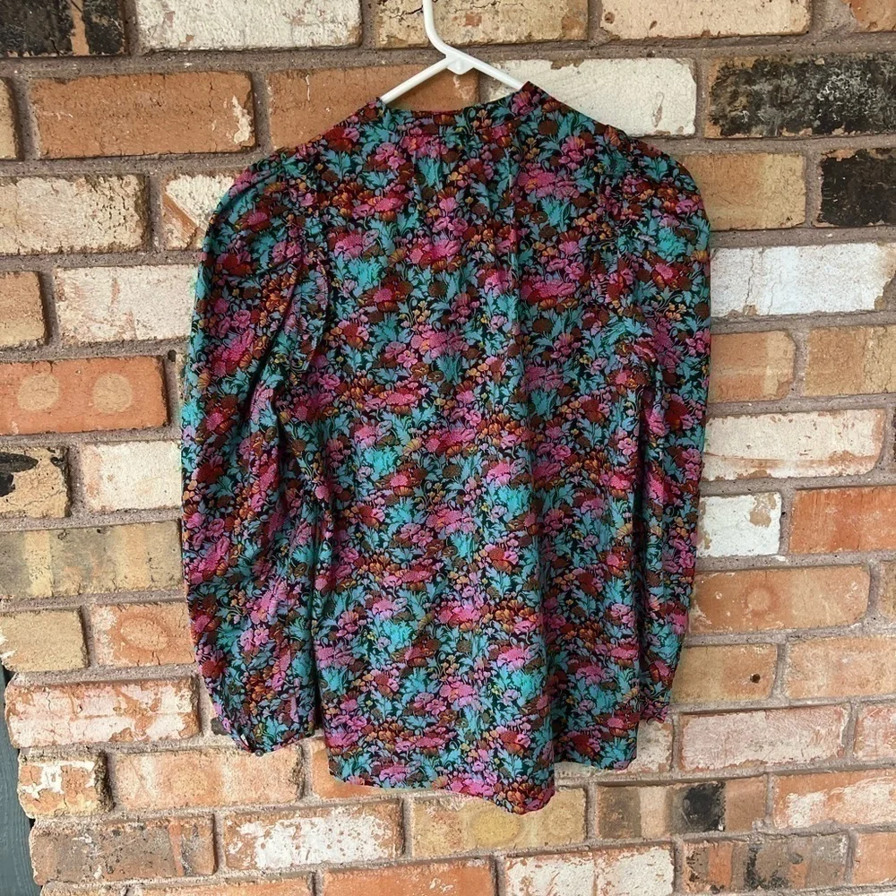 J.Crew Classic cotton Puff-sleeve top in Ratti® Red blooms